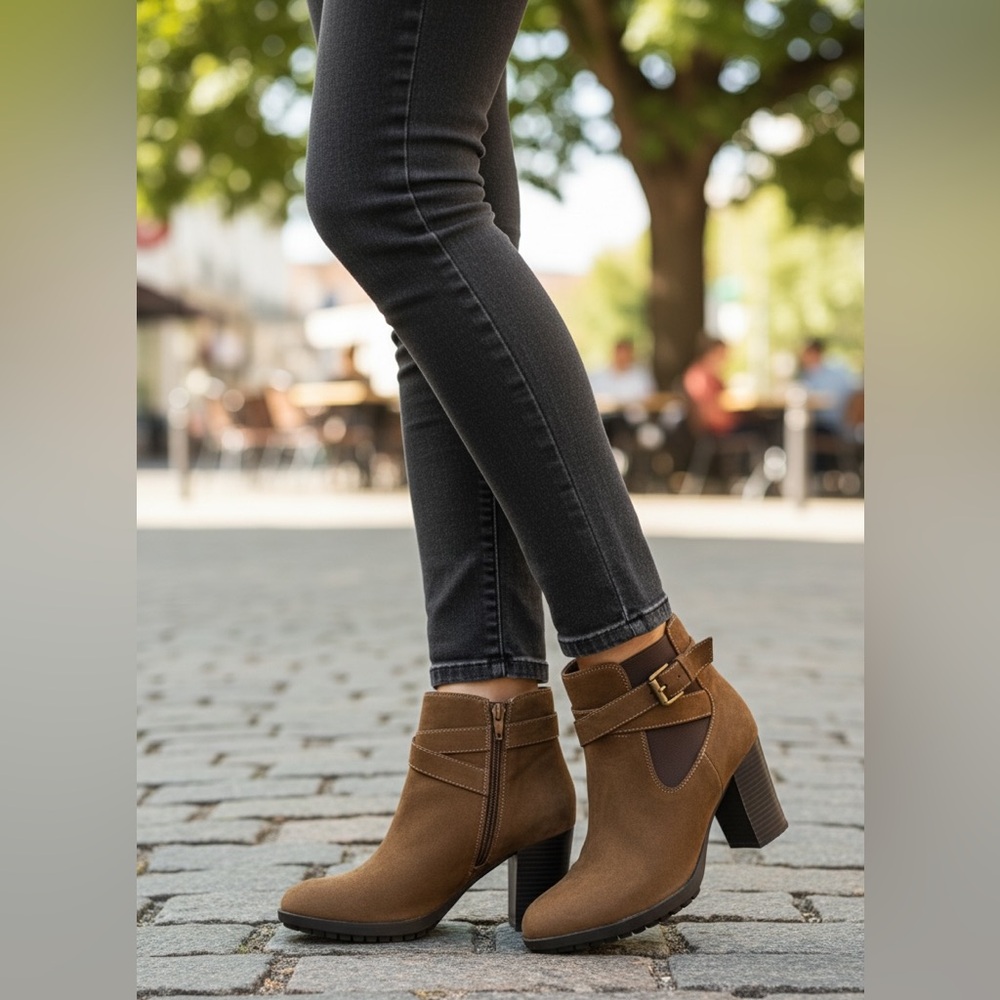 Style & Co. Laleen SUEDE Leather Ankle Ankle Boots Shoes Size 5